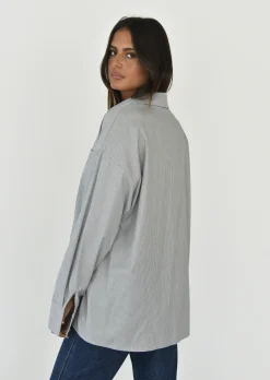 Chemises L Blouses | Hauts^Outfitbook Chemise à rayures oversize GRIS