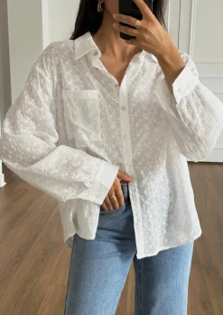 Chemises L Blouses | Hauts^Outfitbook Chemise brodée BLANC