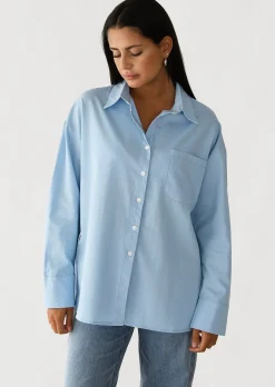 Chemises L Blouses | Hauts^Outfitbook Chemise en coton BLEU