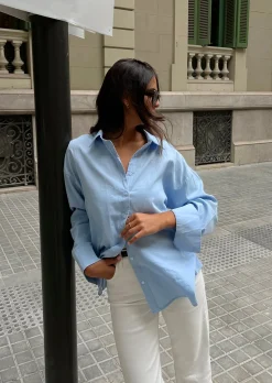 Hauts | Chemises L Blouses^Outfitbook Chemise en coton BLEU
