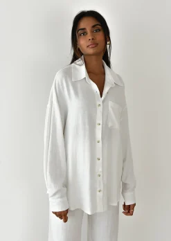 Chemises L Blouses | Hauts^Outfitbook Chemise en lin oversize BLANC