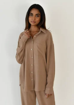 Chemises L Blouses | Hauts^Outfitbook Chemise en lin oversize TAUPE