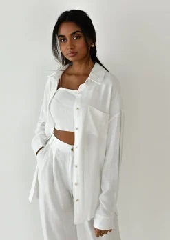 Chemises L Blouses | Hauts^Outfitbook Chemise en lin oversize BLANC