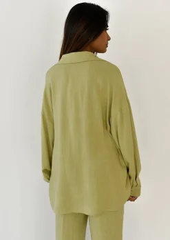 Chemises L Blouses | Hauts^Outfitbook Chemise en lin oversize VERT