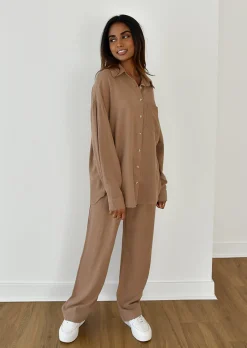 Chemises L Blouses | Hauts^Outfitbook Chemise en lin oversize TAUPE