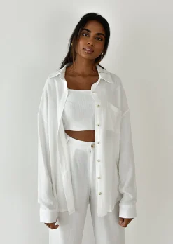 Chemises L Blouses | Hauts^Outfitbook Chemise en lin oversize BLANC