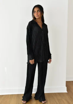 Chemises L Blouses | Hauts^Outfitbook Chemise en satin plissée NOIR