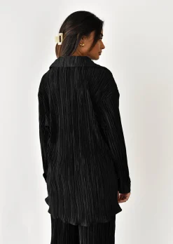 Chemises L Blouses | Hauts^Outfitbook Chemise en satin plissée NOIR