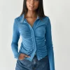 Chemises L Blouses | Hauts^Outfitbook Chemise fluide froncée BLEU