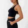 Hauts^Outfitbook Débardeur côtelé à encolure cranté NOIR