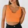 Hauts^Outfitbook Débardeur côtelé à encolure cranté ORANGE