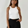 Hauts^Outfitbook Débardeur côtelé blanc