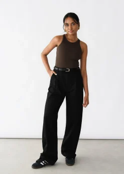 Hauts^Outfitbook Débardeur côtelé en coton MARRON
