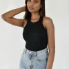 Hauts^Outfitbook Débardeur côtelé NOIR
