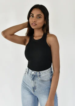 Hauts^Outfitbook Débardeur côtelé NOIR