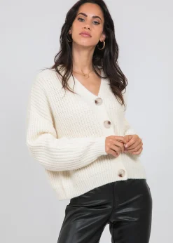 Pulls L Cardigans^Outfitbook Gilet boutonné en grosse maille BEIGE