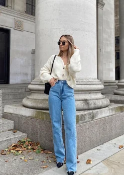 Pulls L Cardigans^Outfitbook Gilet boutonné en grosse maille BEIGE