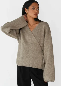 Pulls L Cardigans^Outfitbook Gilet cache-coeur TAUPE