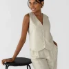 Pulls L Cardigans | Hauts^Outfitbook Gilet en lin sans manches BEIGE