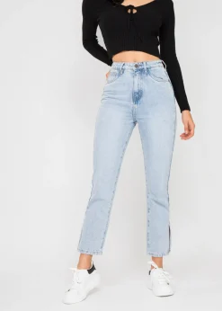 Jeans^Outfitbook Jean bleu clair fendu BLEUCLAIR