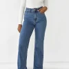 Jeans^Outfitbook Jean droit fendu BLEU