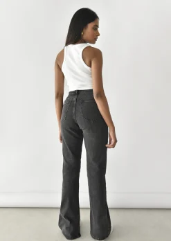 Jeans^Outfitbook Jean droit fendu GRIS