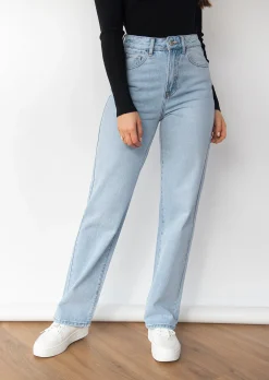 Jeans^Outfitbook Jean droit large bleu clair BleuClair
