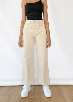 Jeans^Outfitbook Jean Flare Crop BEIGE