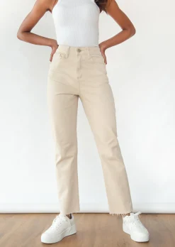 Jeans^Outfitbook Jean mom fit Beige