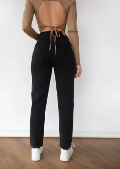 Jeans^Outfitbook Jean avec ceinture asymétrique NOIR