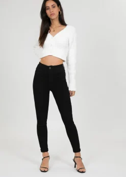 Jeans^Outfitbook Jean skinny taille haute NOIR