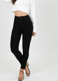 Jeans^Outfitbook Jean skinny taille haute NOIR