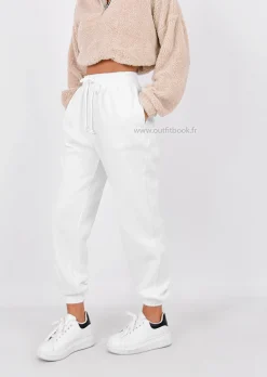 Pantalons^Outfitbook Jogging coupe décontractée BLANC