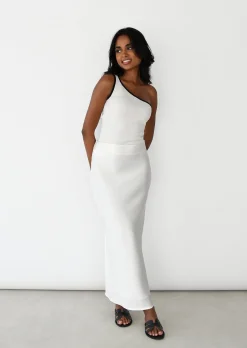 Jupes^Outfitbook Jupe en satin mi longue BLANC