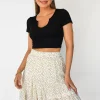 Jupes^Outfitbook Jupe fleurie à volants BEIGE