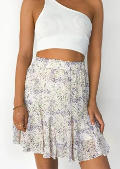 Jupes^Outfitbook Jupe fleurie à volants LILAS