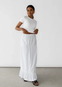 Jupes^Outfitbook Jupe longue en coton BLANC