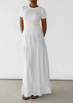 Jupes^Outfitbook Jupe longue en coton BLANC