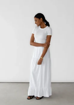 Jupes^Outfitbook Jupe longue en coton BLANC