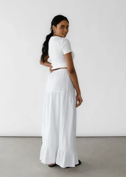 Jupes^Outfitbook Jupe longue en coton BLANC