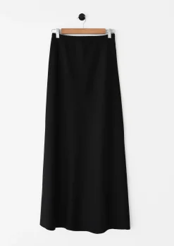 Jupes^Outfitbook Jupe longue en lin BLACK