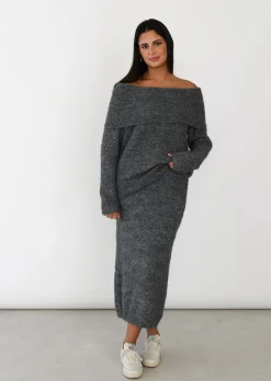 Jupes^Outfitbook Jupe longue en maille GRIS