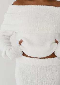 Jupes^Outfitbook Jupe longue en maille BLANC