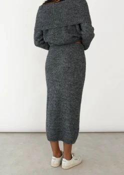 Jupes^Outfitbook Jupe longue en maille GRIS