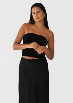 Jupes^Outfitbook Jupe longue en satin NOIR