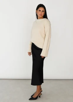 Jupes | Hauts^Outfitbook Jupe longue en satin NOIR