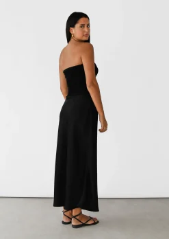 Jupes^Outfitbook Jupe longue en satin NOIR
