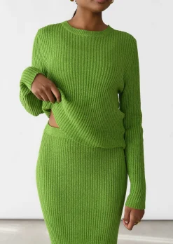 Jupes^Outfitbook Jupe longue maille VERT