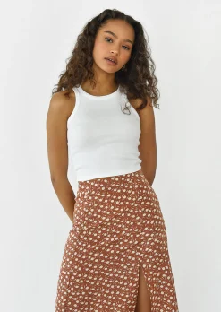 Jupes^Outfitbook Jupe mi longue imprimée marron BROWN