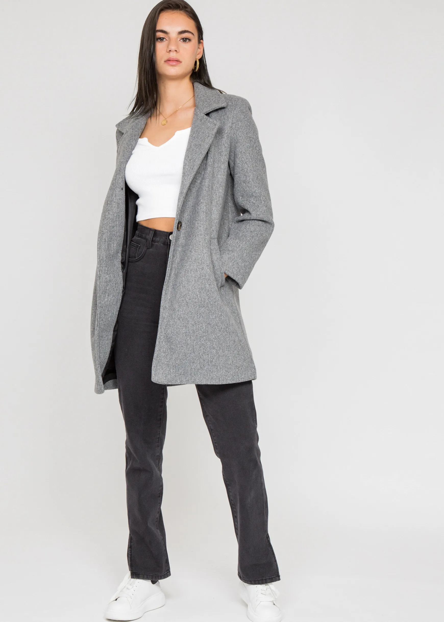 Vestes L Manteaux^Outfitbook Manteau ajusté GRIS
